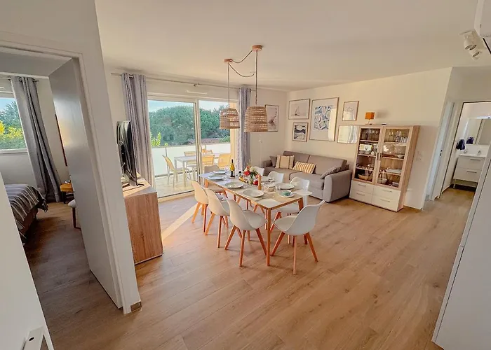 Apartament Aurora, Magnifique Classe 3 Etoiles, 6 P, Acces Direct Plage, Parking Prive